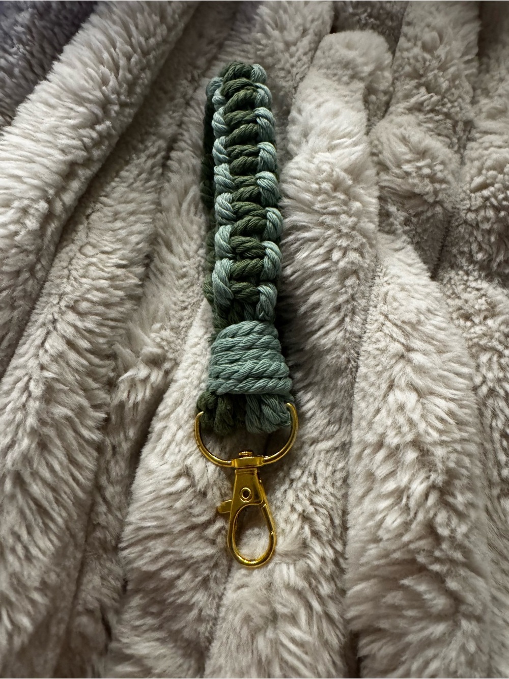 Handmade Braided Keychain with Gold Hardware